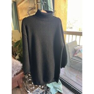 Forever 21 Chunky Oversized Stylish Classic Black Turtle Neck Sweater Size Large